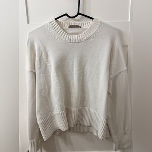 Everlane Boxy Fit Cream Organic Cotton Crew Sweater